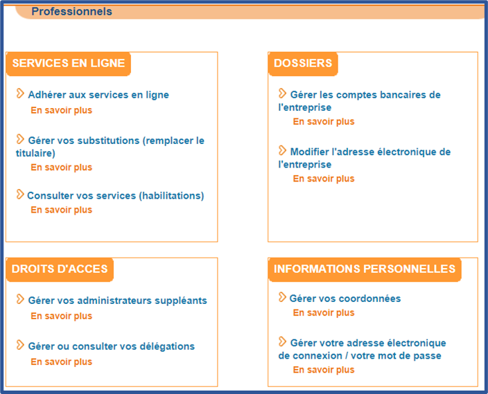 service en lignes professionnels impot.gouv